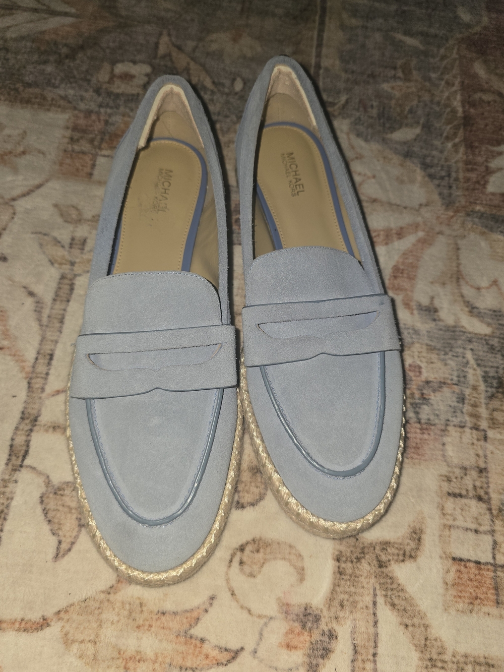 Michael Kors Lennon Suede Penny Loafers In French Blue